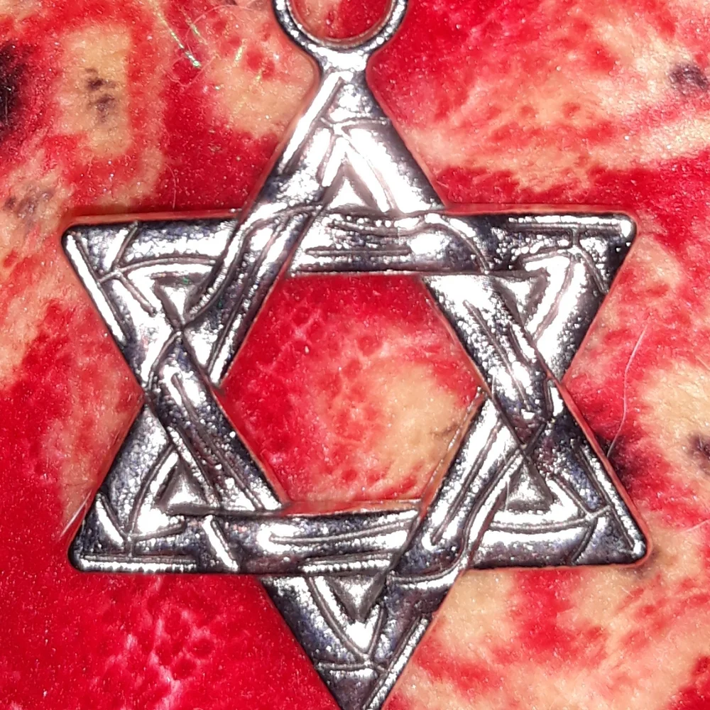 Silver Star of David Necklace Stainless Steel approx 20